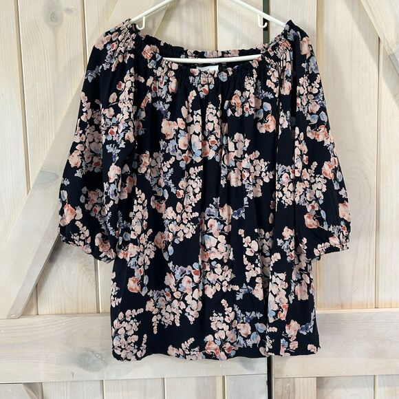 J. Jill Tops - J Jill Top XL Floral Boho Off Shoulder Cottagecore Stretch Feminine Dainty